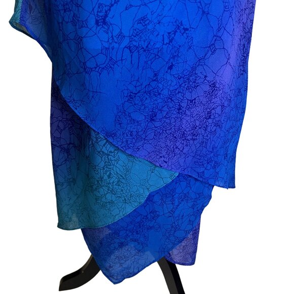 Ultra Dress Collection Unique Blue Ombre Maxi Flowing Fairy Ocean Dress Size 8 - Picture 2 of 9